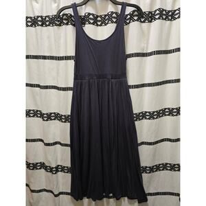 Wilfred Aritzia Market dark gray gathered bottom tank jersey knit midi dress S